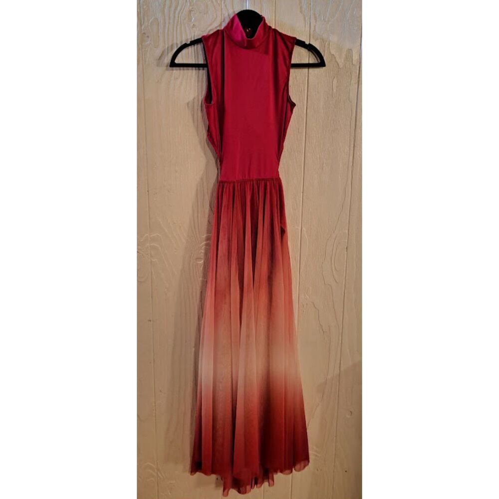 Weissman Dance Costume Ombre Maxi Dress Size MA 4/6 D13873